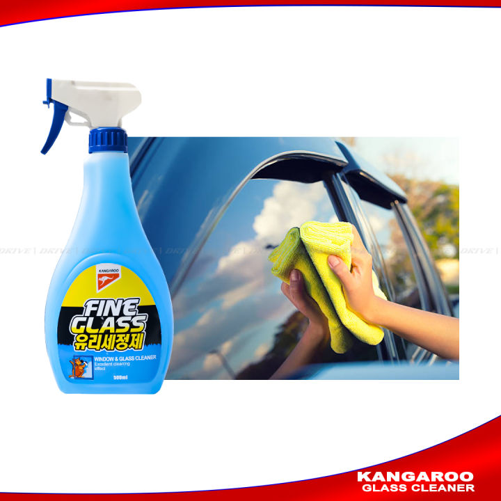 Kangaroo Fine Glass Cleaner 500ml – Powerful Streak-Free Window & Car Glass Cleaning Spray (Made in Korea)