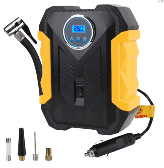 Cigar Lighter Plug Air Pump LCD Display 150PSI 120W 12V Portable With LED Light Tire Inflator Air Compressor Digital