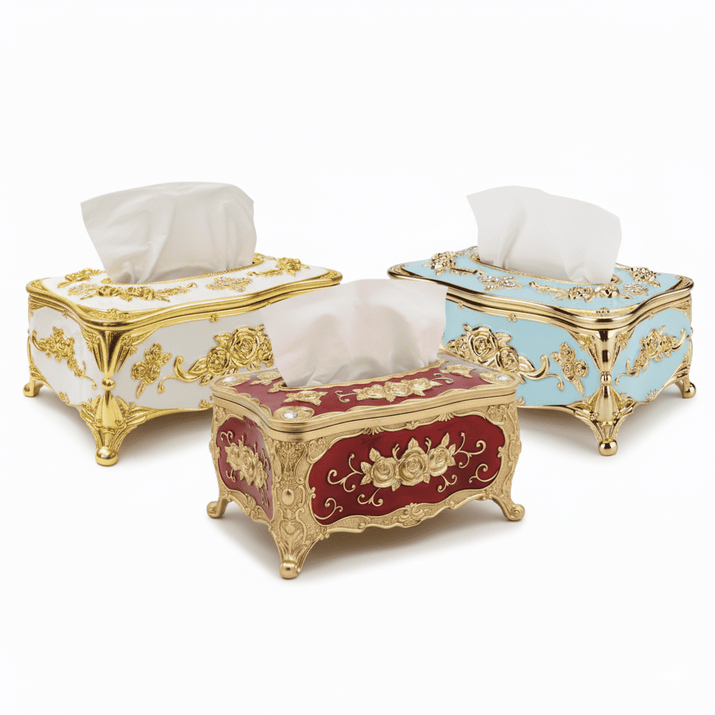 Universal Luxury Acrylic Tissue Box – Elegant European Style (White, Premium Quality)