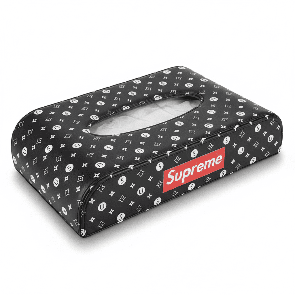 Supreme Car Tissue Box – Stylish & Convenient Organizer for Your Vehicle