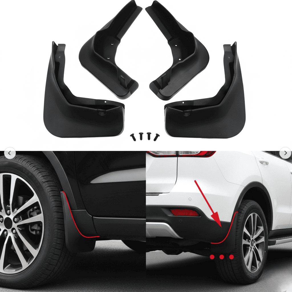Universal Car Mud Guards – Durable & Flexible Mud Flaps for All Sedan Cars (4 pcs Set)