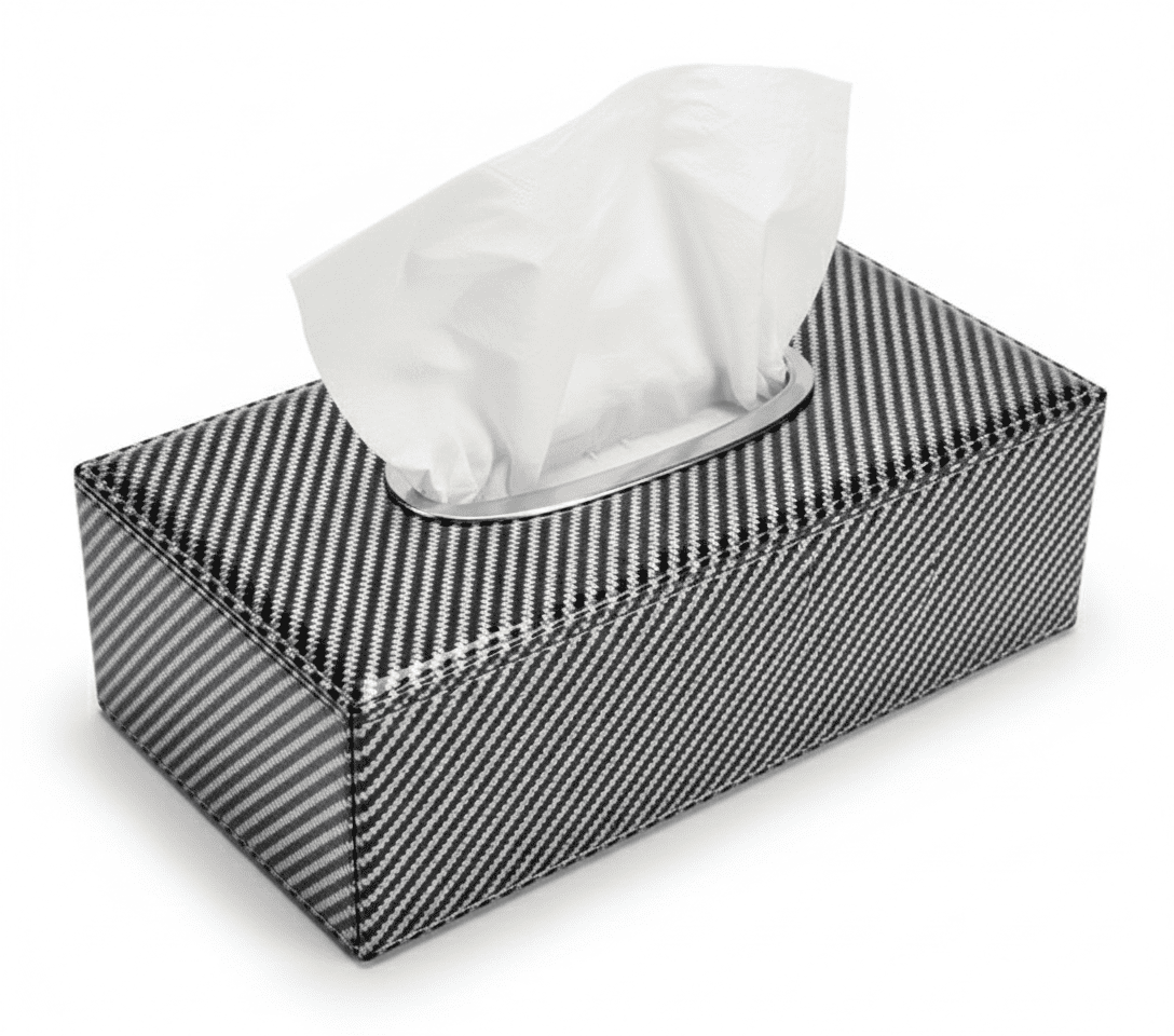 Premium Carbon Fiber Car Tissue Box – Stylish and Functional Interior Accessory